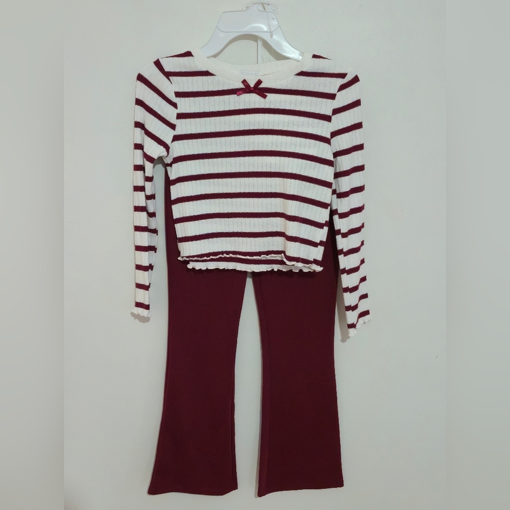 Red and White Striped Kids Matching Set